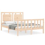 vidaXL Cadre de lit avec tête de lit 140x200 cm bois massif