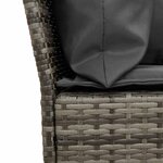 vidaXL Salon de jardin avec coussins 3 Pièces gris résine tressée