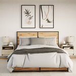 vidaXL Tables de chevet murales avec lumières LED 2 Pièces chêne sonoma