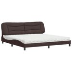 vidaXL Lit avec matelas Hvar marron foncé 200x200 cm tissu