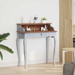 vidaXL Bureau d'écriture avec tiroir Marron et blanc 80 x 40 x 92 cm