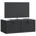 vidaXL Meuble TV mural Noir 78 5 x 41 x 30 cm Bois d'ingénierie