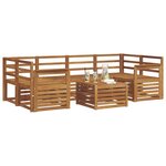vidaXL Ensemble de canapés d'extérieur 7 Pièces Naturel