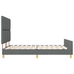 vidaXL Cadre de lit avec tête de lit Gris foncé 140 x 190 cm tissu