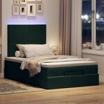 vidaXL Cadre de lit ottoman avec matelas vert foncé 120x200 cm velours