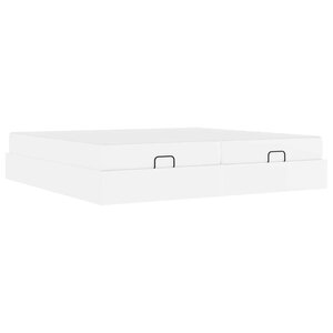 vidaXL Cadre de lit avec matelas avec matelas 2 Pièces Blanc PVC