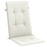vidaXL Coussins de chaise à dossier haut lot de 2 crème mélangé tissu
