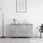vidaXL Buffet gris béton Gris béton Mélamine 120 x 41 x 75 cm