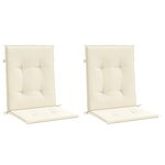 vidaXL Coussins de chaise de jardin à dossier bas lot de 2 crème