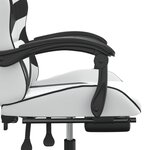 vidaXL Chaise de jeu avec repose-pied Blanc et noir Similicuir