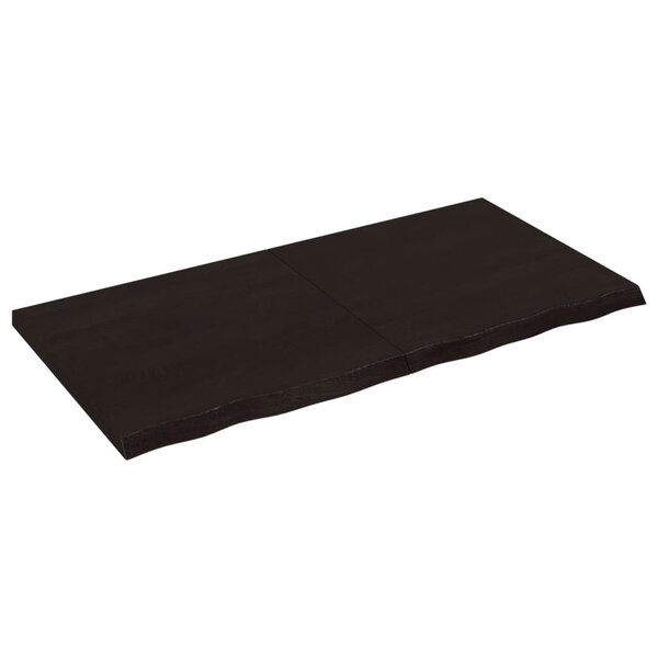 vidaXL Dessus de table marron foncé bois chêne massif traité