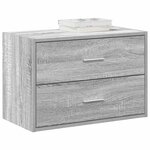 vidaXL Armoire avec 2 tiroirs sonoma gris 60x31x40cm bois d'ingénierie