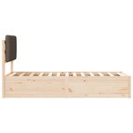 vidaXL Cadre de lit avec tête de lit rembourrée Taupe 75 x 190 cm