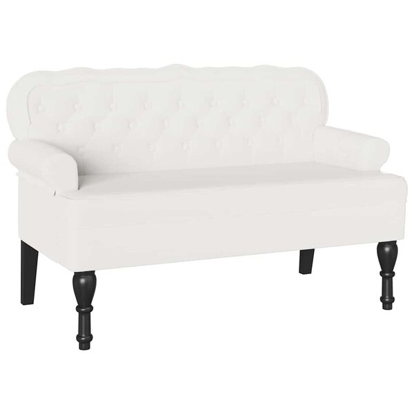 vidaXL Banc Chesterfield Blanc 119 5 x 64 5 x 75 cm Cuir synthétique