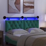 vidaXL Tête de lit suspendue Avec lumière LED Turquoise Velours