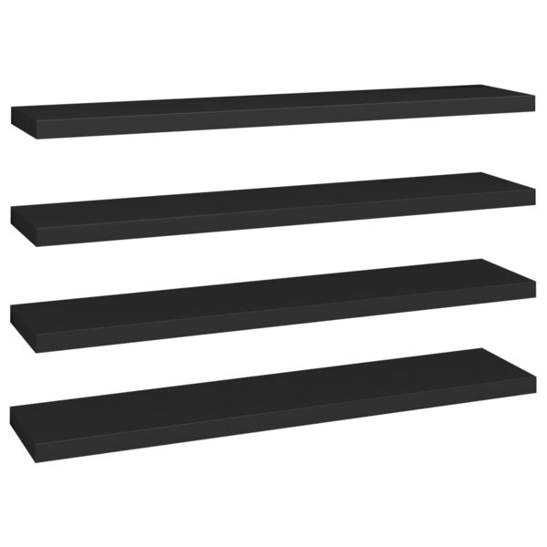 vidaXL Étagères murales flottantes 4 Pièces noir 120x23 5x3 8 cm MDF