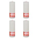 Bolsius Bougies pilier rustiques Shine 4 Pièces 190x68 mm Blanc nuageux