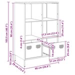 vidaXL Buffet haut rose 68x39x103 5 cm acier
