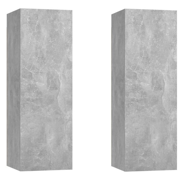 vidaXL Meubles TV 2 Pièces Gris béton 30 5x30x90 cm Bois d’ingénierie