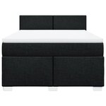 vidaXL Sommier à lattes de lit avec matelas Noir 140x190 cm Tissu