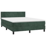 vidaXL Sommier à lattes de lit avec matelas LED Vert foncé 140x200 cm