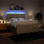 vidaXL Sommier à lattes de lit avec matelas Crème 200x200 cm Tissu