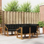vidaXL Ensemble de canapés d'extérieur 7 Pièces Naturel et Noir