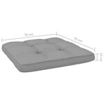 Vidaxl coussins de canapé palette 2 pièces gris