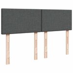vidaXL Sommier à lattes de lit avec matelas Gris foncé 140x190cm Tissu