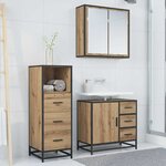 vidaXL Ensemble de mobilier de salle de bain 3 Pièces chêne artisanal