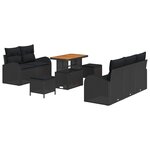 vidaXL Ensemble de canapé de jardin 8 Pièces Noir 90 x 55 x 71 cm