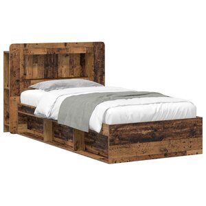vidaXL Cadre de lit avec rangement Bois ancien 75 x 190 cm