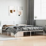 vidaXL Cadre de lit métal sans matelas et tête de lit blanc 200x200 cm