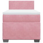vidaXL Sommier à lattes de lit avec matelas Rose 90x200 cm Velours