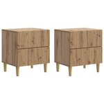 vidaXL Cabinet de chevet 2 pc Chêne artisanal 43 x 34 5 x 48 cm