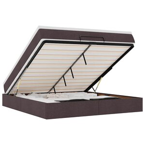 VidaXL Cadre de lit ottoman avec matelas marron foncé 180x200 cm tissu