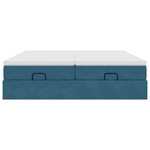 VidaXL Cadre de lit ottoman avec matelas bleu foncé 180x200 cm velours
