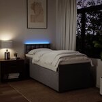 vidaXL Sommier à lattes de lit avec matelas Taupe 100x200 cm Tissu