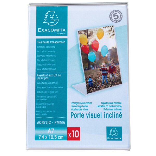 Lot De 10 Porte-étiquettes A7 Vertical - Cristal - X 10 - Exacompta
