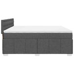 vidaXL Sommier à lattes de lit avec matelas Gris foncé 200x200cm Tissu