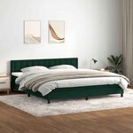 vidaXL Sommier à lattes de lit et matelas vert foncé 180x210cm velours