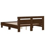 vidaXL Cadre de lit avec tête de lit et LED chêne marron 150x200 cm