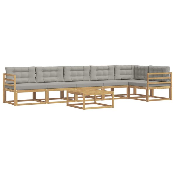 vidaXL Ensemble de canapés d'extérieur 7 pc Blanc et gris clair