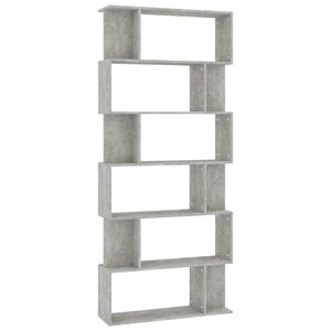 vidaXL Bibliothèque/Séparateur de pièce Gris béton Bois d'ingénierie