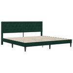 vidaXL Cadre de lit avec tête de lit Vert foncé 200 x 200 cm Velours