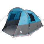 vidaXL Tente de camping tunnel 4 personnes bleu imperméable