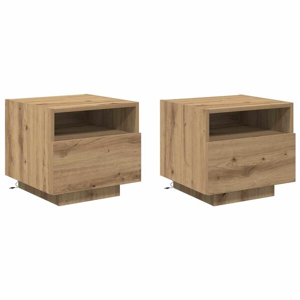 vidaXL Meuble de Chevet 2 Pièces chêne artisanal 40 x 39 x 37 cm