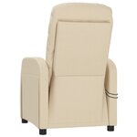 vidaXL Fauteuil électrique de massage Crème Tissu
