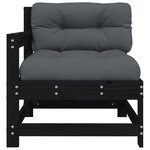vidaXL Chaises de jardin et coussins lot de 2 noir bois de pin massif