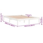 vidaXL Cadre de lit sans matelas blanc bois massif 120x200 cm